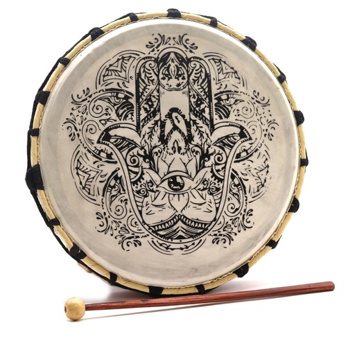 [DD-09] Tambor Chamánico Hamsa con baqueta - 30cm