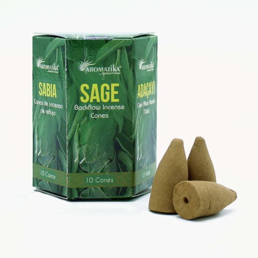 [ABFi-07] Paquete de 10 Inciensos Masala Backflow - Salvia