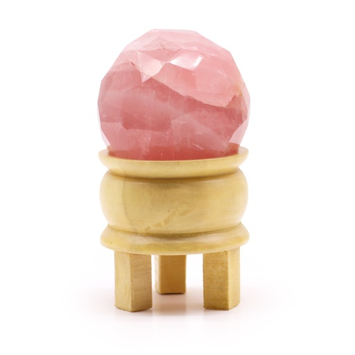 [GHB-02] Bola Curativa de Piedras Preciosas y soporte - Cuarzo rosa