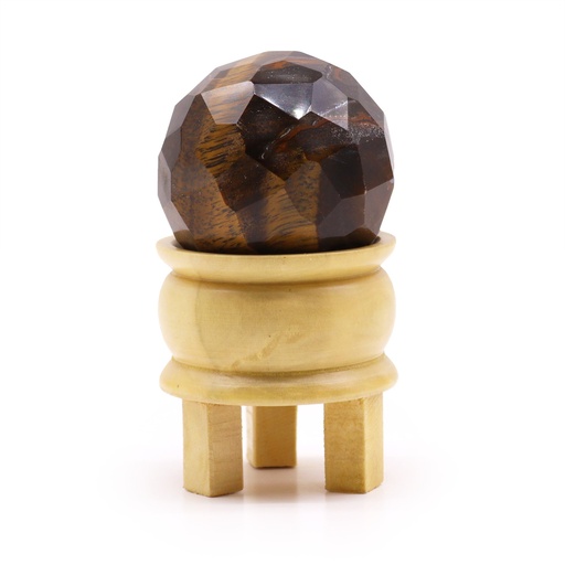 [GHB-05] Bola Curativa de Piedras Preciosas y soporte - Ojo de tigre