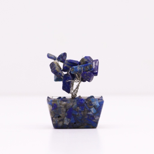 [MGemT-08] Mini árbol de piedras preciosas sobre base de orgonita - Sodalita (15 piedras)