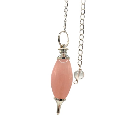 [GemMP-33] Péndulo Piedra Preciosa en Forma de Lingam - Cuarzo Rosa