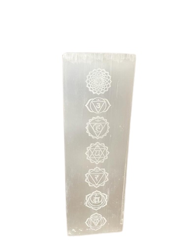 [SelBL-01] Lámpara Bloque Selenita 25cm - Lámpara Chakra