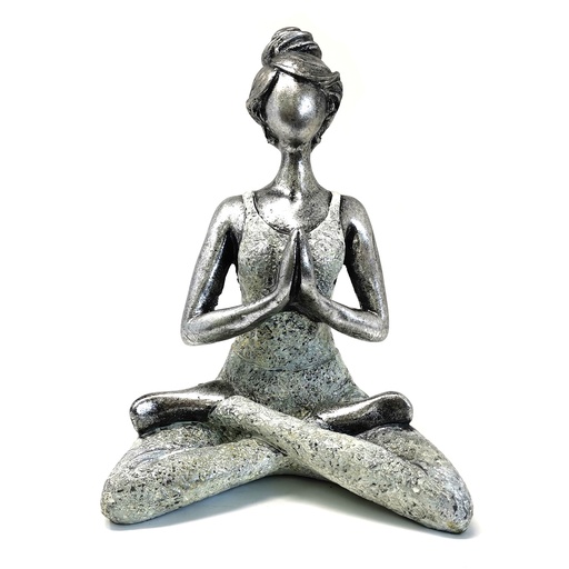 [YogaL-05] Yoga Lady Figure -  Silver & White 24cm