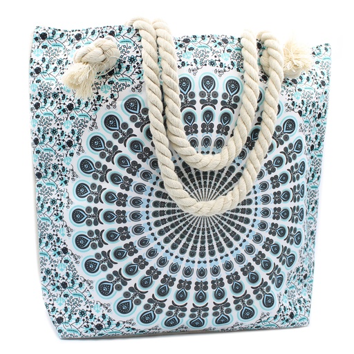 [MAND-04] Bolso Mandala Asa De Cuerda - Azul Cielo