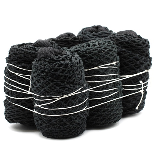 [MeshB-03] Bolsa de Malla de Algodón Puro - Negro