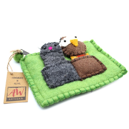 [FFPP-05] Bolsa con Marionetas de Dedo - Búho y Gatito