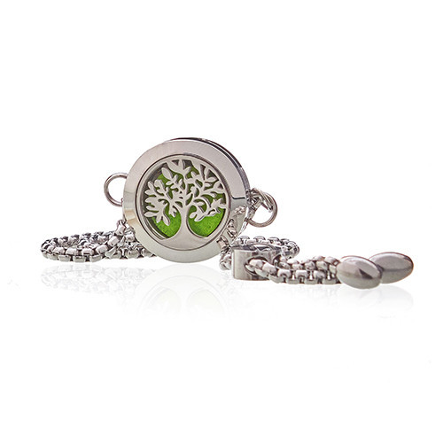 [AromaJ-21] Pulsera de Cadena de Aromaterapia - Árbol de la Vida - 20mm