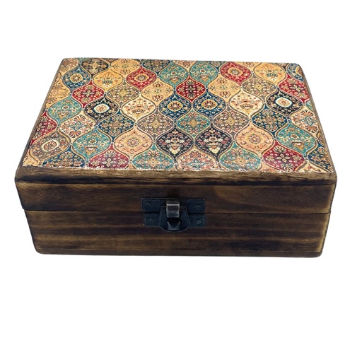 [CGIBox-02] Caja Mediana de Cerámica Esmaltada - 15x10x6cm - Trad-Pattern