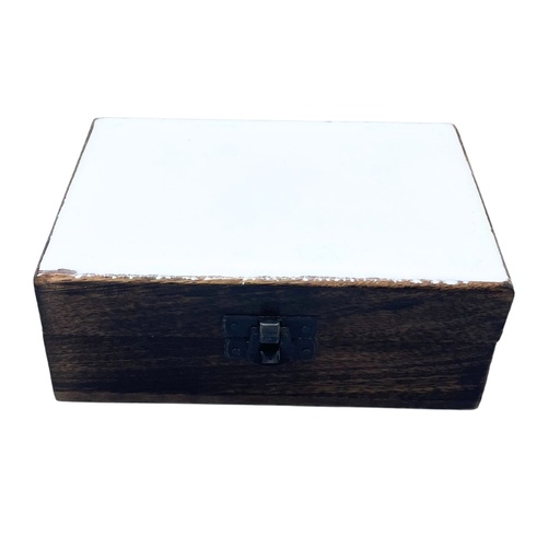 [CGIBox-03] Caja Mediana de Cerámica Esmaltada - 15x10x6cm - Blanca