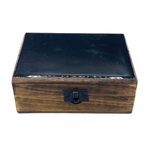 [CGIBox-05] Caja Mediana de Cerámica Esmaltada - 15x10x6cm - Negra