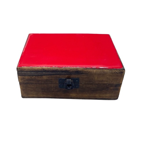 [CGIBox-06] Caja Mediana de Cerámica Esmaltada - 15x10x6cm - Roja
