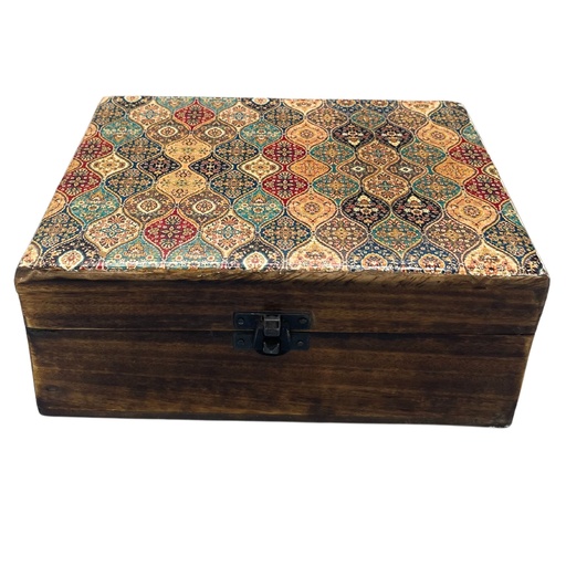 [CGIBox-08] Caja Grande de Cerámica Esmaltada - 20x15x7.5cm - Patrón Tradicional