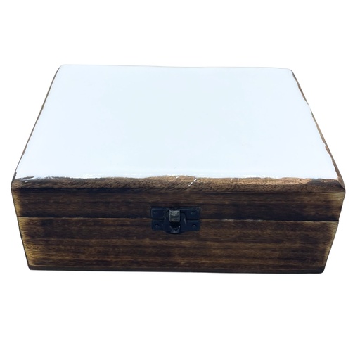 [CGIBox-09] Caja Grande de Cerámica Esmaltada - 20x15x7.5cm - Blanco