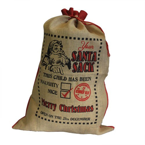 [SANTA-03] Sacos de yute Santa - ¡Este niño ha sido... bueno!