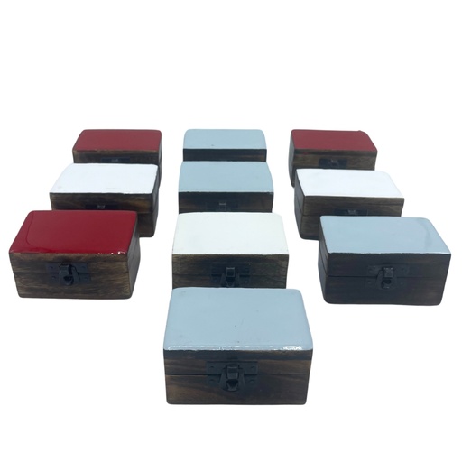 [IMBox-02] Pastillero de Madera 9x5x4cm - Colores Cerámicos Sólidos - Surtido