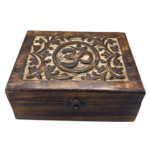 [IMBox-11] Caja de Recuerdos Grande de Madera 20x15x7,5cm - Om