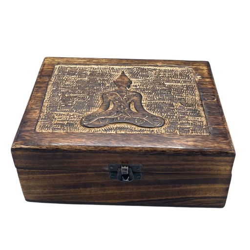 [IMBox-12] Caja de Recuerdos Grande de Madera 20x15x7,5cm - Buda