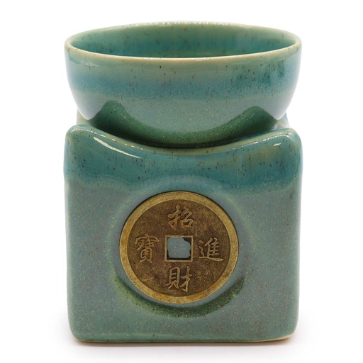 [CDes-19] Quemador de Aceite Grande Moneda de la Suerte - Jade