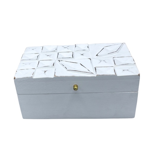 [VDBox-02] Vintage Deco - Caja Multiusos - 22x12x10cm - Diamantes Blancos