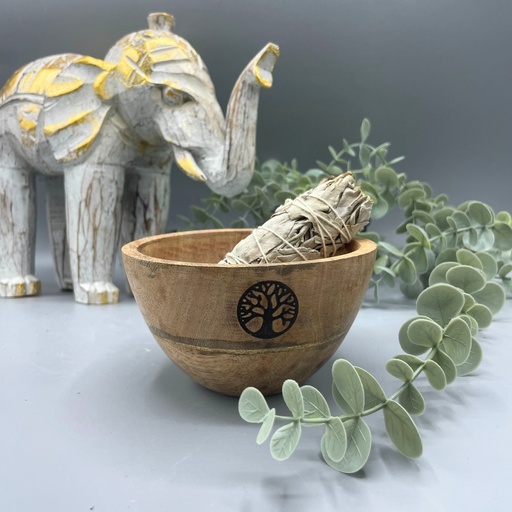 [RBowl-04] Cuenco de Madera para Ofrendas y Rituales- Árbol de la Vida - 11x7cm