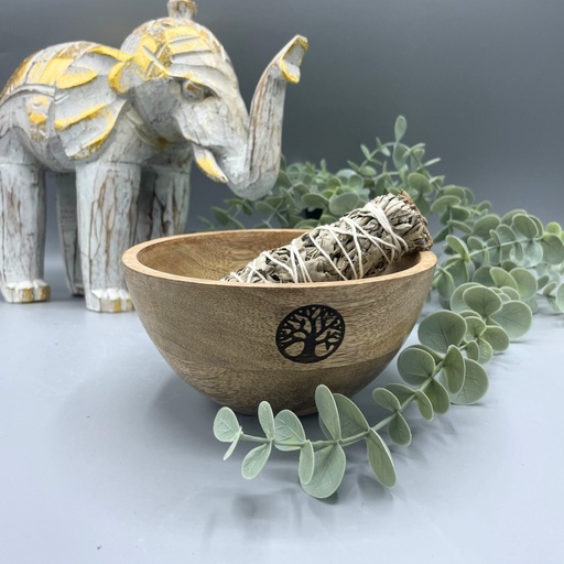 [RBowl-10] Cuenco de Madera para Ofrendas y Rituales - Árbol de la Vida - 13x7cm