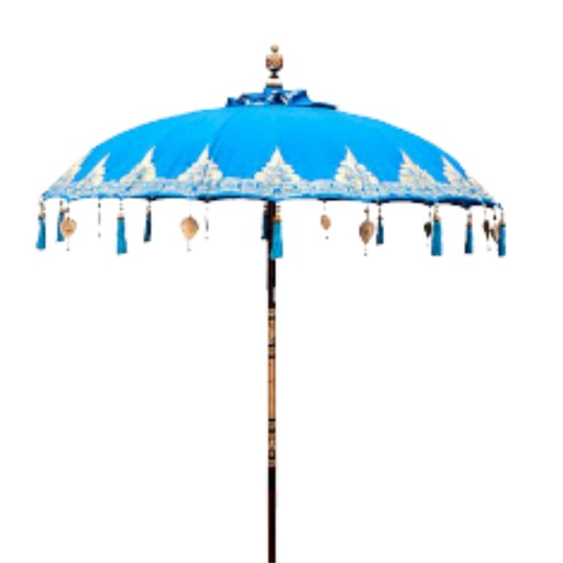 [BPAR-05] Sombrilla Bali Decoracion de Hogar - Algodón - Decoración Turquesa - 2m