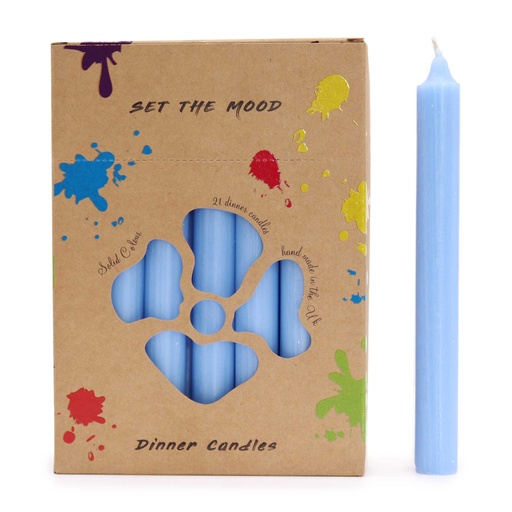 [SCDCS-05] Juego de Velas de Mesa de Color Sólido - Pack de 21 - Azul Marino Rústico
