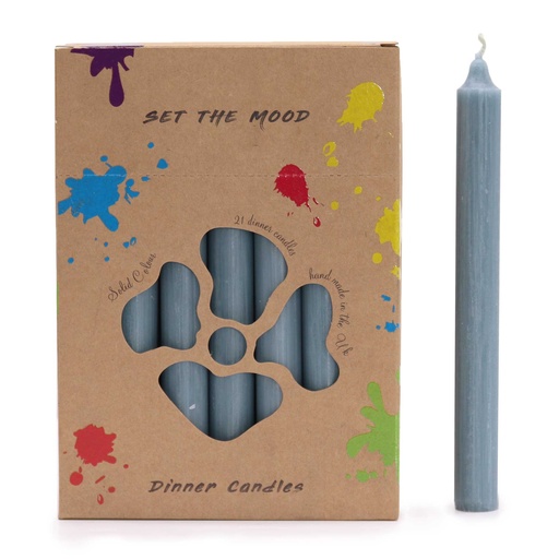 [SCDCS-06] Juego de Velas de Mesa de Color Sólido - Pack de 21 - Teal Rústico
