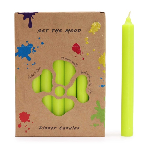 [SCDCS-13] Juego de Velas de Mesa de Color Sólido - Pack de 21 - Verde Lima Rústico