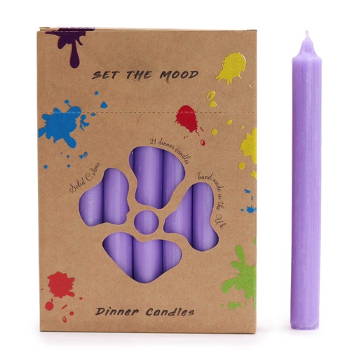 [SCDCS-14] Juego de Velas de Mesa de Color Sólido - Pack de 21 - Lila Rústico