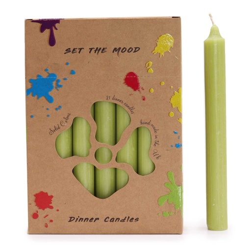 [SCDCS-15] Juego de Velas de Mesa de Color Sólido - Pack de 21 - Oliva Rústico