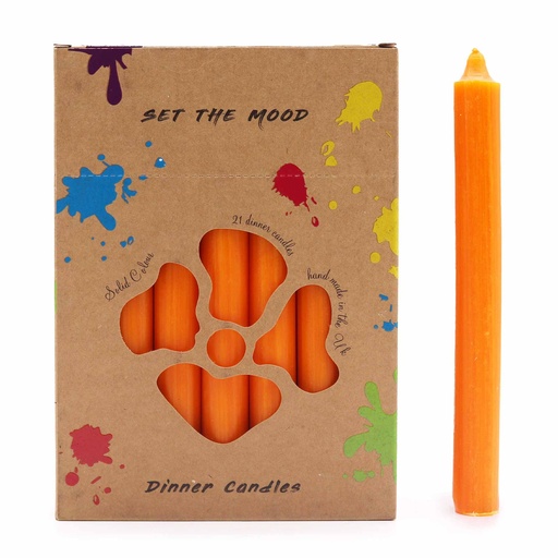 [SCDCS-18] Juego de Velas de Mesa de Color Sólido - Pack de 21 - Mango Rústico