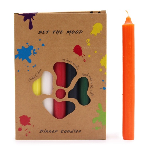 [SCDCS-20] Juego de Velas de Mesa de Color Sólido - Pack de 21 - Mezcla de 7 Colores