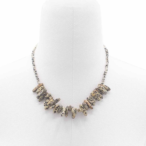[LSNK-03] Collar de gemas Longstone - Piedra dálmata
