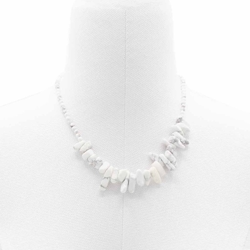 [LSNK-07] Collar de gemas Longstone - Jaspe blanco