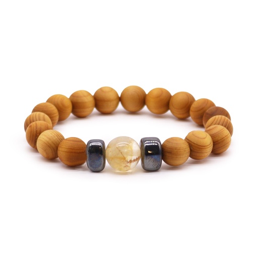 [CWBG-03] Pulsera de Cedro - Chakra Solar - Citrino