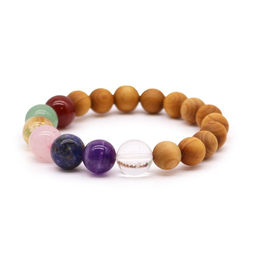 [CWBG-08] Pulsera de Cedro - 7 chakras