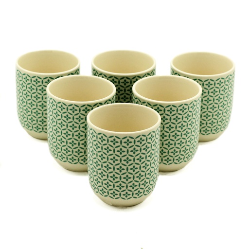 [TeaP-18] Tazas de te - Mosiac verde