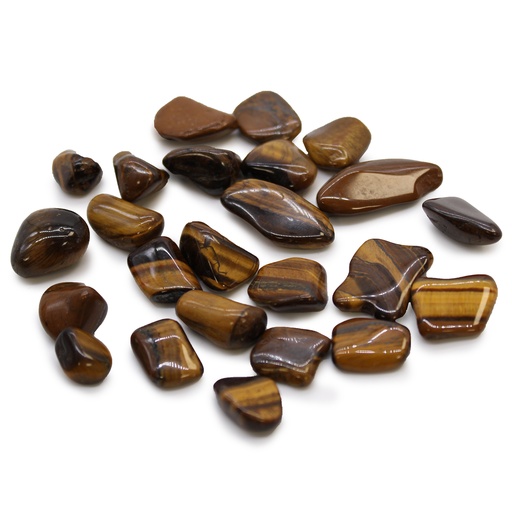 [ATumbleS-10] Pequeñas piedras africanas - Ojo de tigre - Dorado