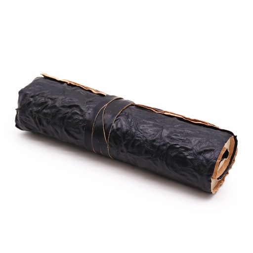 [LBN-33] Cuaderno de viaje de cuero en rollo - Negro