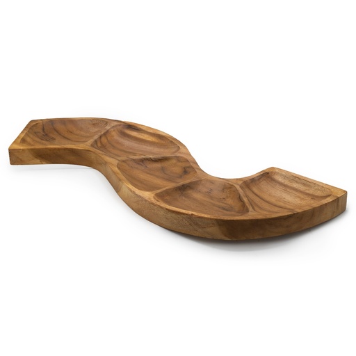 [TeakB-29] Cuenco de Madera Teca - Forma de serpiente (aprox. 55cm)