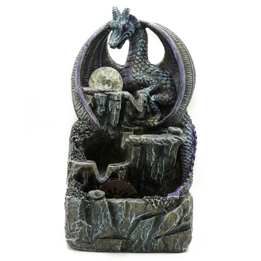 [WaterF-14] Fuente de agua de interior - Dragon, bola de cristal y rueda de agua 35cm