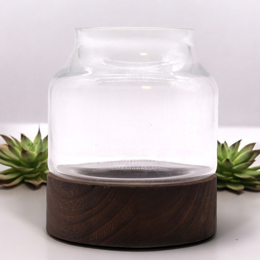 [Gter-11] Terario Pequeño en Madera de Tung Oscura - 12x13cm