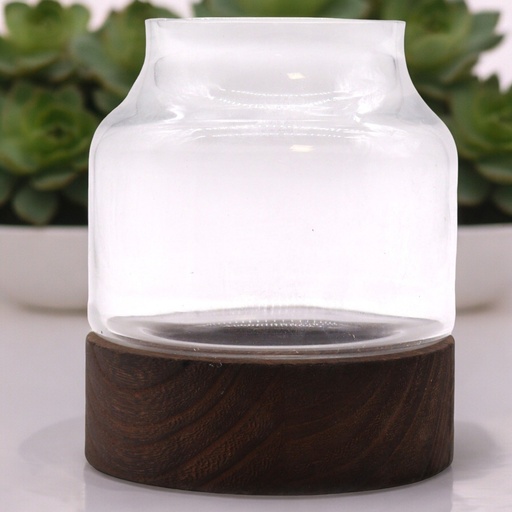 [Gter-12] Terario Mediano en Madera de Tung Oscura - 16x18cm