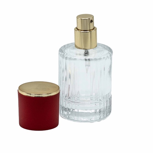 [PerB-02] Frascos de vidrio para perfume con pulveridaor y tapa roja 30 ml
