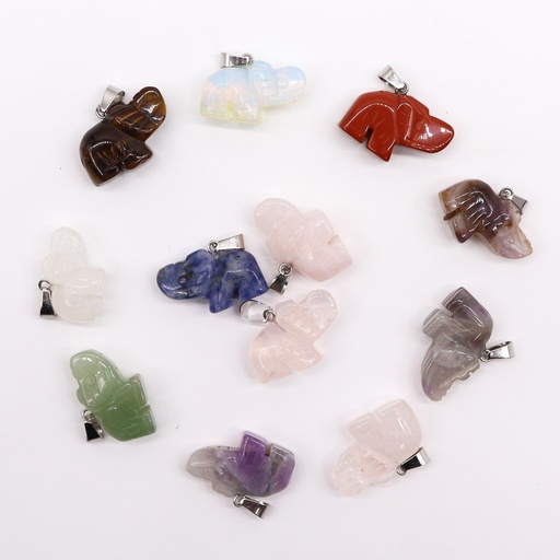 [GemPD-24] Colgantes Elefantes de la Suerte - 25x15mm