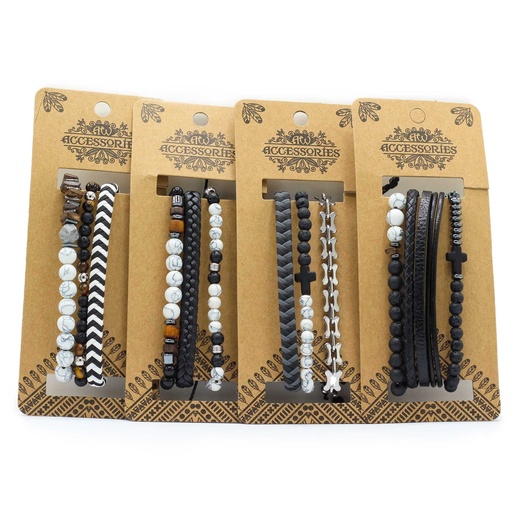 [MBS-07] Set de Pulseras para Hombre - Negros de Ciudad