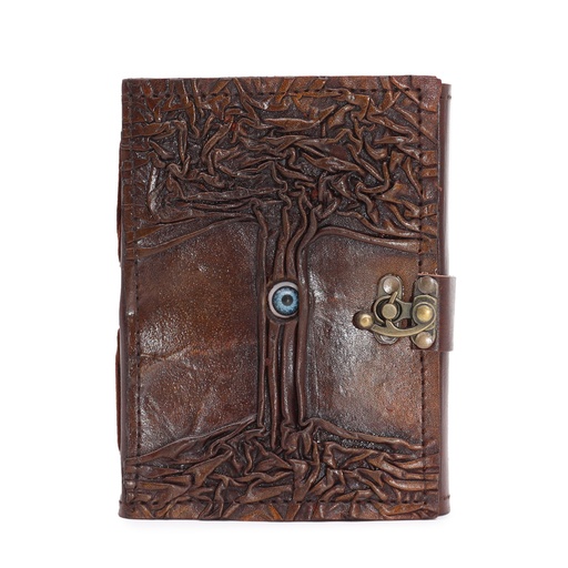 [LBN-44] Cuaderno Marrón Oscuro Ojo Maligno con Bordes Desgastados