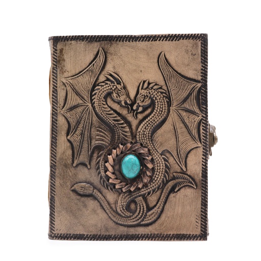 [LBN-57] Cuaderno Esotérico Dos Dragones - Vintage con Borde de Costura